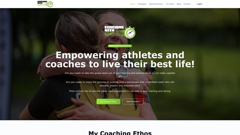 Coaching With Sam — Full Build website screenshot